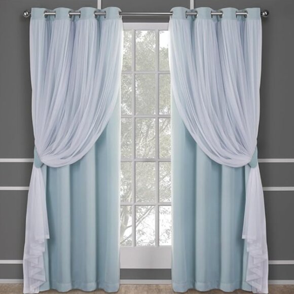 LUXE Talia Double Layer Indoor Curtains – Sheer & Blackout 2 Panels 52